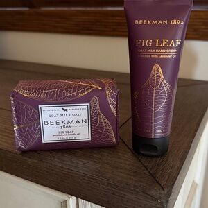 NEW Beekman 1802 Fig Leaf Hand Cream & Bar Soap Pure Goat Milk W Lavender Oil
